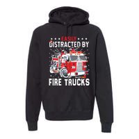 Firefighters Easily Distracted By Fire Trucks Men Boy Kids Premium Hoodie