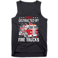 Firefighters Easily Distracted By Fire Trucks Men Boy Kids Tank Top