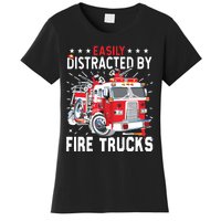 Firefighters Easily Distracted By Fire Trucks Men Boy Kids Women's T-Shirt