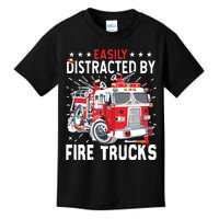 Firefighters Easily Distracted By Fire Trucks Men Boy Kids Kids T-Shirt