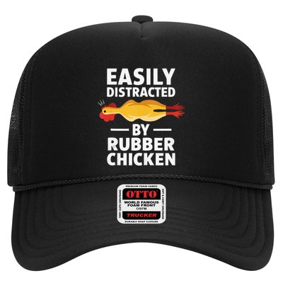 Funny Easily Distracted Rubber Chicken Lover Trucker Hat