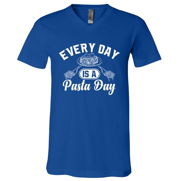 Funny Every Day Is Pasta Day Italian Food Spaghetti Noodles Funny Gift V-Neck T-Shirt