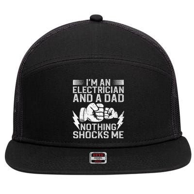 Funny Electrician Design For Daddy Electrical Engineers 7 Panel Mesh Trucker Snapback Hat