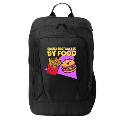 Funny Easily DIstracted By Food Cute Burger and Fries City Backpack