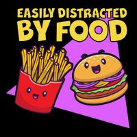 Funny Easily DIstracted By Food Cute Burger and Fries Backpack