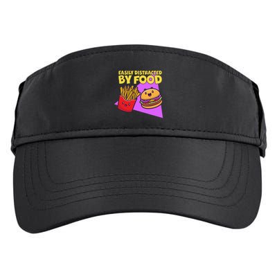 Funny Easily DIstracted By Food Cute Burger and Fries Adult Drive Performance Visor
