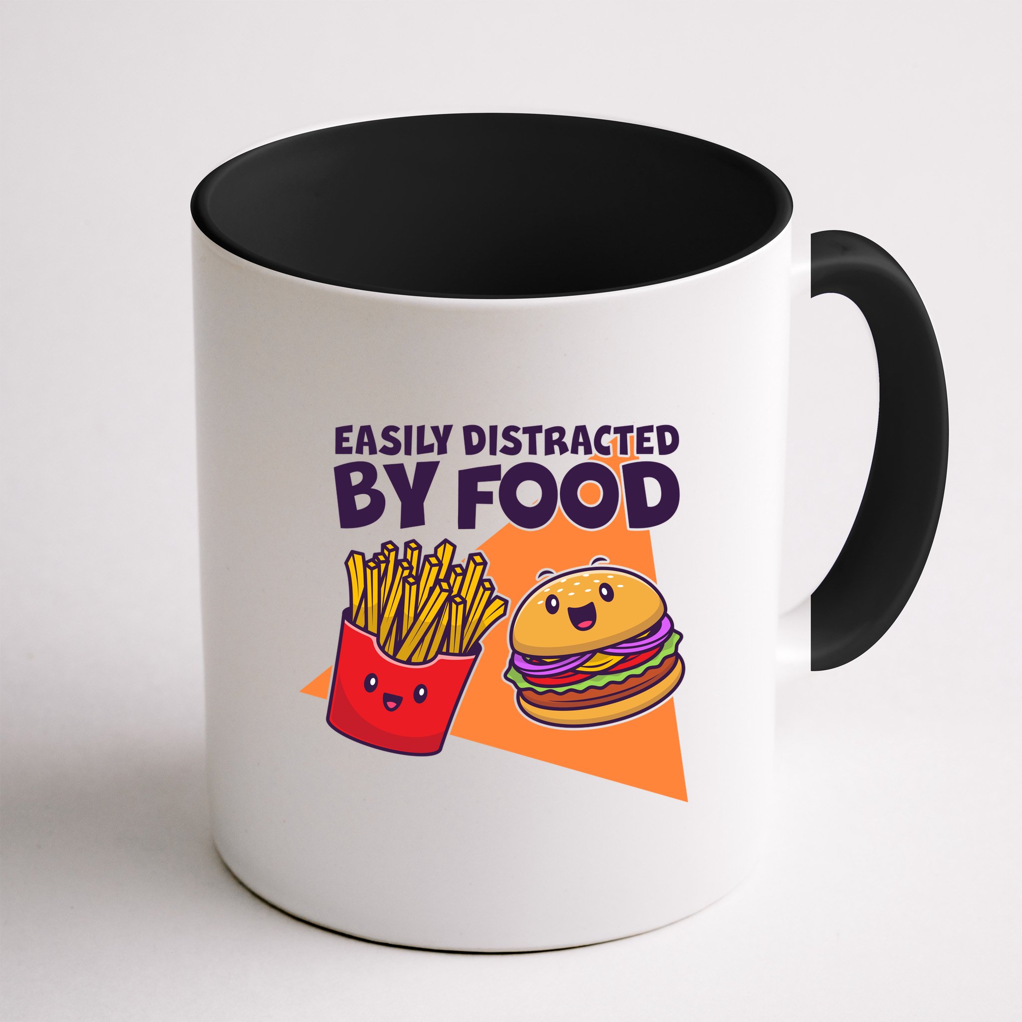 Funny Easily DIstracted By Food Cute Burger and Fries Mug