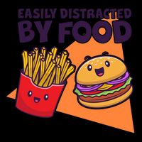 Funny Easily DIstracted By Food Cute Burger and Fries Mug