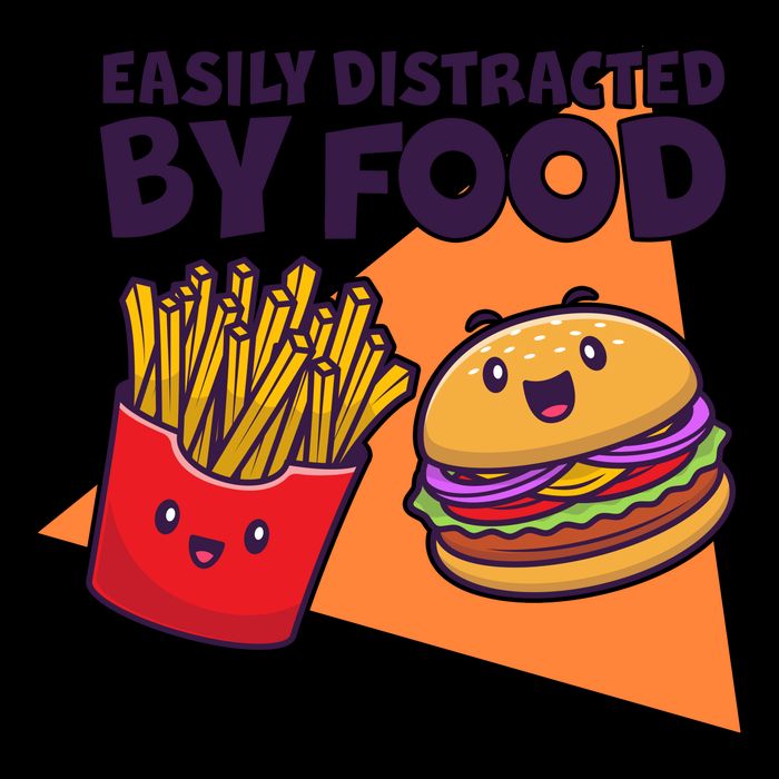 Funny Easily DIstracted By Food Cute Burger and Fries Mug