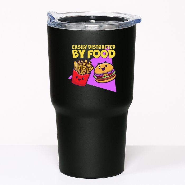 Funny Easily DIstracted By Food Cute Burger and Fries Tumbler