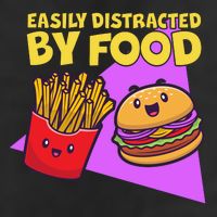 Funny Easily DIstracted By Food Cute Burger and Fries Trucker Hat