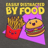 Funny Easily DIstracted By Food Cute Burger and Fries Cotton Canvas Backpack