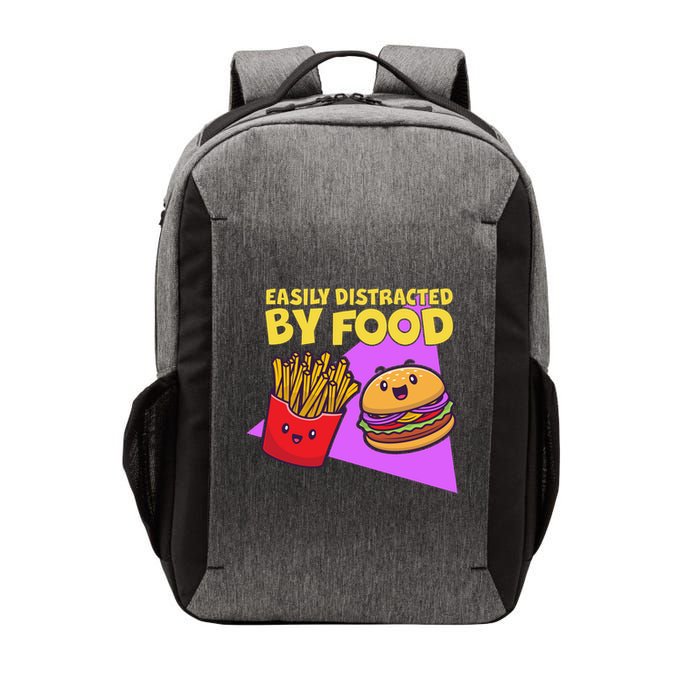 Funny Easily DIstracted By Food Cute Burger and Fries Vector Backpack