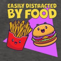 Funny Easily DIstracted By Food Cute Burger and Fries Vector Backpack