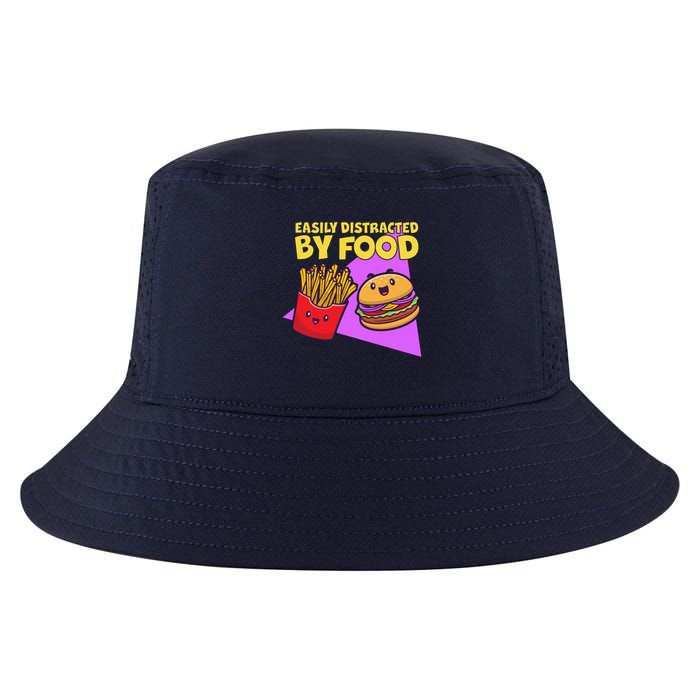 Funny Easily DIstracted By Food Cute Burger and Fries Cool Comfort Performance Bucket Hat