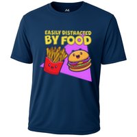 Funny Easily DIstracted By Food Cute Burger and Fries Performance Shirt