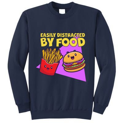 Funny Easily DIstracted By Food Cute Burger and Fries Sweatshirt