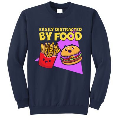 Funny Easily DIstracted By Food Cute Burger and Fries Sweatshirt