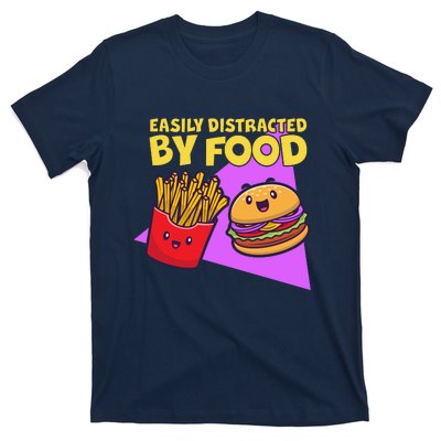 Funny Easily DIstracted By Food Cute Burger and Fries T-Shirt