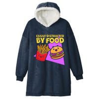 Funny Easily DIstracted By Food Cute Burger and Fries Hooded Wearable Blanket