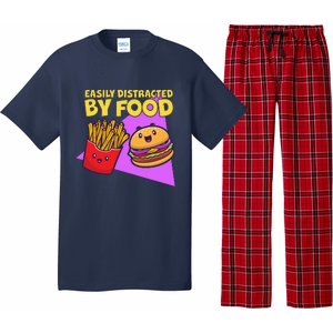 Funny Easily DIstracted By Food Cute Burger and Fries Pajama Set