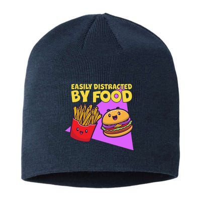 Funny Easily DIstracted By Food Cute Burger and Fries Sustainable Beanie
