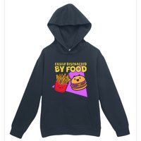 Funny Easily DIstracted By Food Cute Burger and Fries Urban Pullover Hoodie