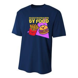 Funny Easily DIstracted By Food Cute Burger and Fries Youth Performance Sprint T-Shirt