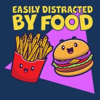 Funny Easily DIstracted By Food Cute Burger and Fries Baby Bodysuit
