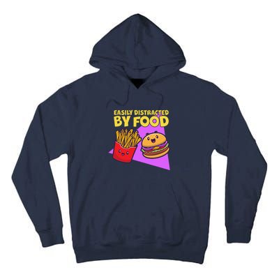 Funny Easily DIstracted By Food Cute Burger and Fries Tall Hoodie