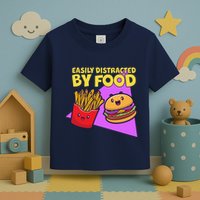 Funny Easily DIstracted By Food Cute Burger and Fries Toddler T-Shirt