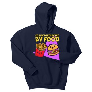 Funny Easily DIstracted By Food Cute Burger and Fries Kids Hoodie