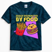 Funny Easily DIstracted By Food Cute Burger and Fries Kids Tie-Dye T-Shirt