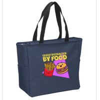 Funny Easily DIstracted By Food Cute Burger and Fries Zip Tote Bag