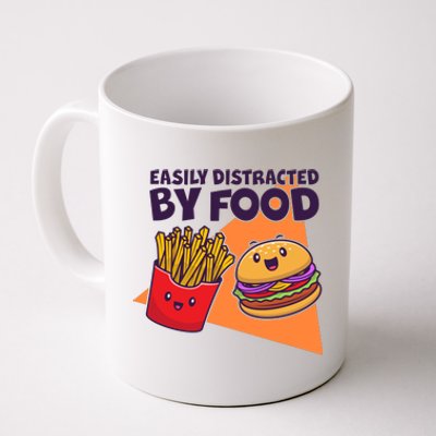 Funny Easily DIstracted By Food Cute Burger and Fries Coffee Mug