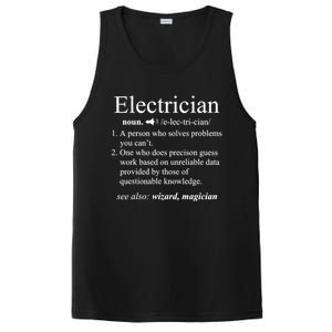 Funny Electrician Definition Shirt Electrical Engineer Gift PosiCharge Competitor Tank