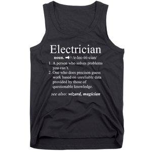 Funny Electrician Definition Shirt Electrical Engineer Gift Tank Top