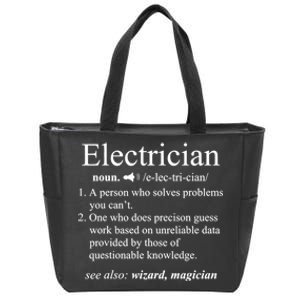 Funny Electrician Definition Shirt Electrical Engineer Gift Zip Tote Bag