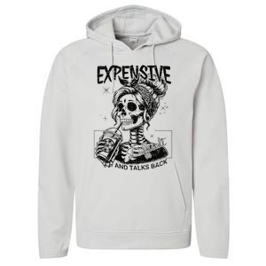 Funny Expensive Difficult And Talks Back Mothers Day Gift Performance Fleece Hoodie