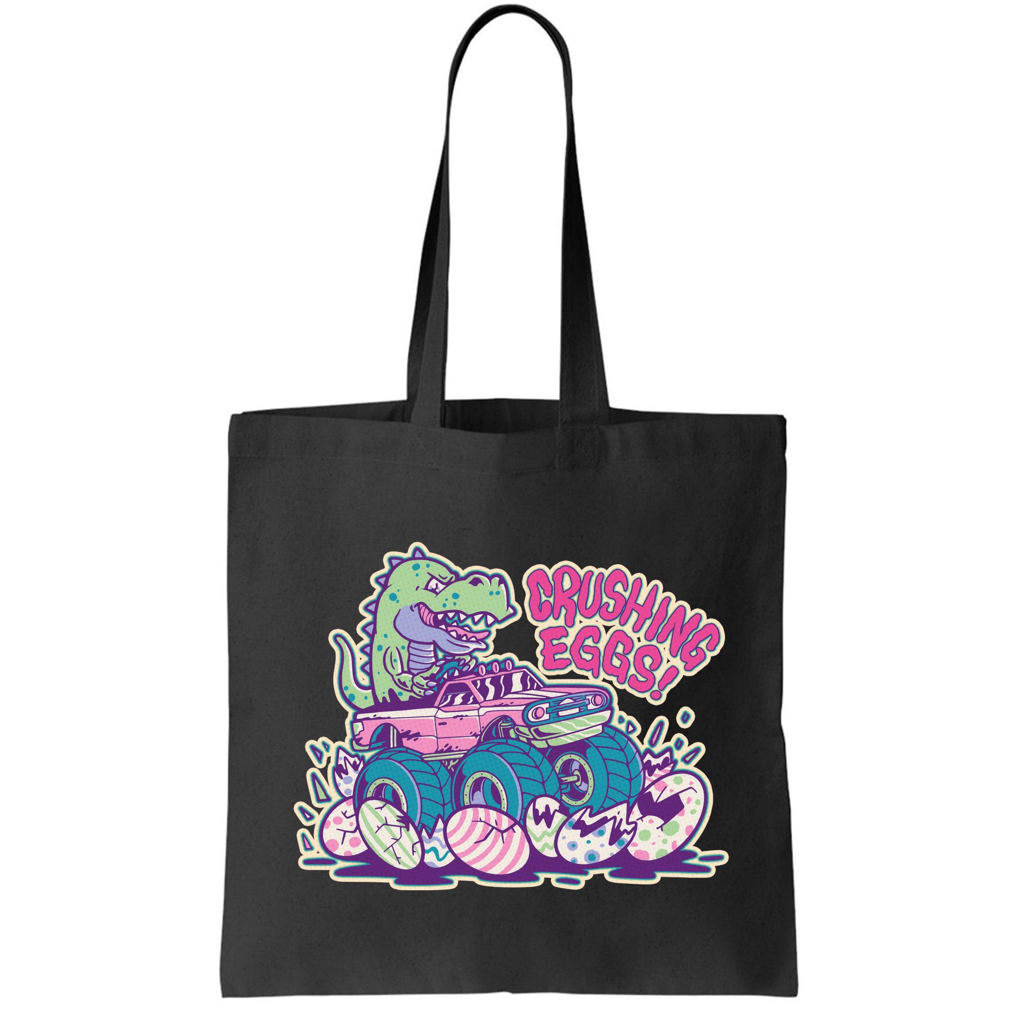 Funny Easter Dinosaur Monster Truck Crushing Eggs Bag