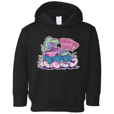Funny Easter Dinosaur Monster Truck Crushing Eggs Toddler Hoodie