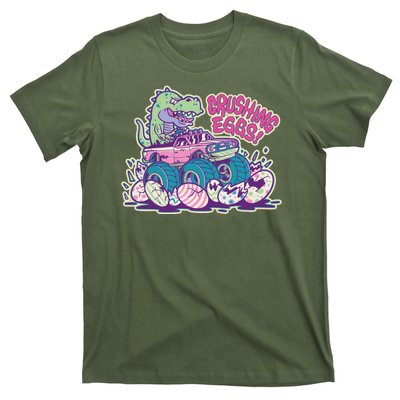 Funny Easter Dinosaur Monster Truck Crushing Eggs T-Shirt