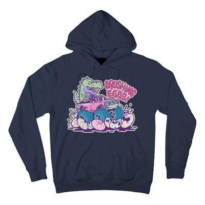 Funny Easter Dinosaur Monster Truck Crushing Eggs Hoodie