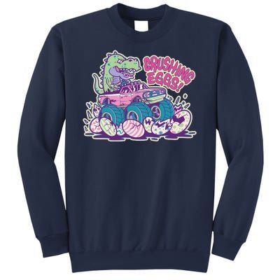 Funny Easter Dinosaur Monster Truck Crushing Eggs Sweatshirt