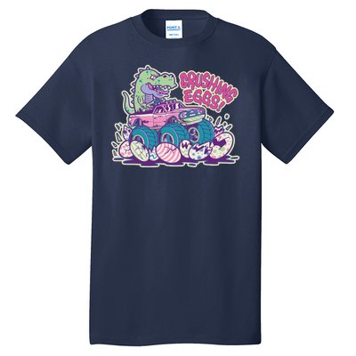 Funny Easter Dinosaur Monster Truck Crushing Eggs Tall T-Shirt