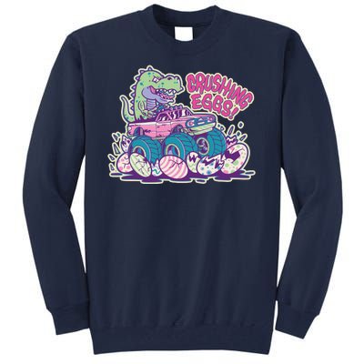 Funny Easter Dinosaur Monster Truck Crushing Eggs Tall Sweatshirt