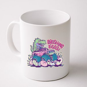 Funny Easter Dinosaur Monster Truck Crushing Eggs Coffee Mug