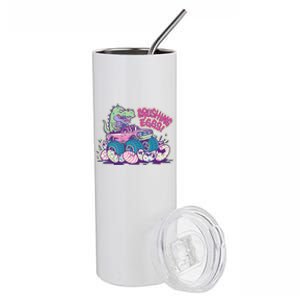 Funny Easter Dinosaur Monster Truck Crushing Eggs Stainless Steel Tumbler