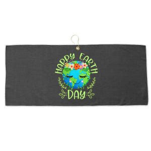 Funny Earth Day Quote Earth Cool Happy Earth Day Large Microfiber Waffle Golf Towel