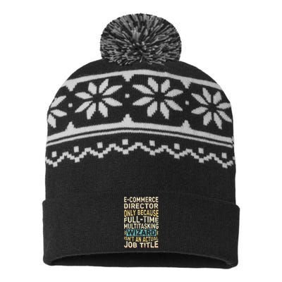 Funny Ecommerce Director Multitasking Wizard Quote USA-Made Snowflake Beanie